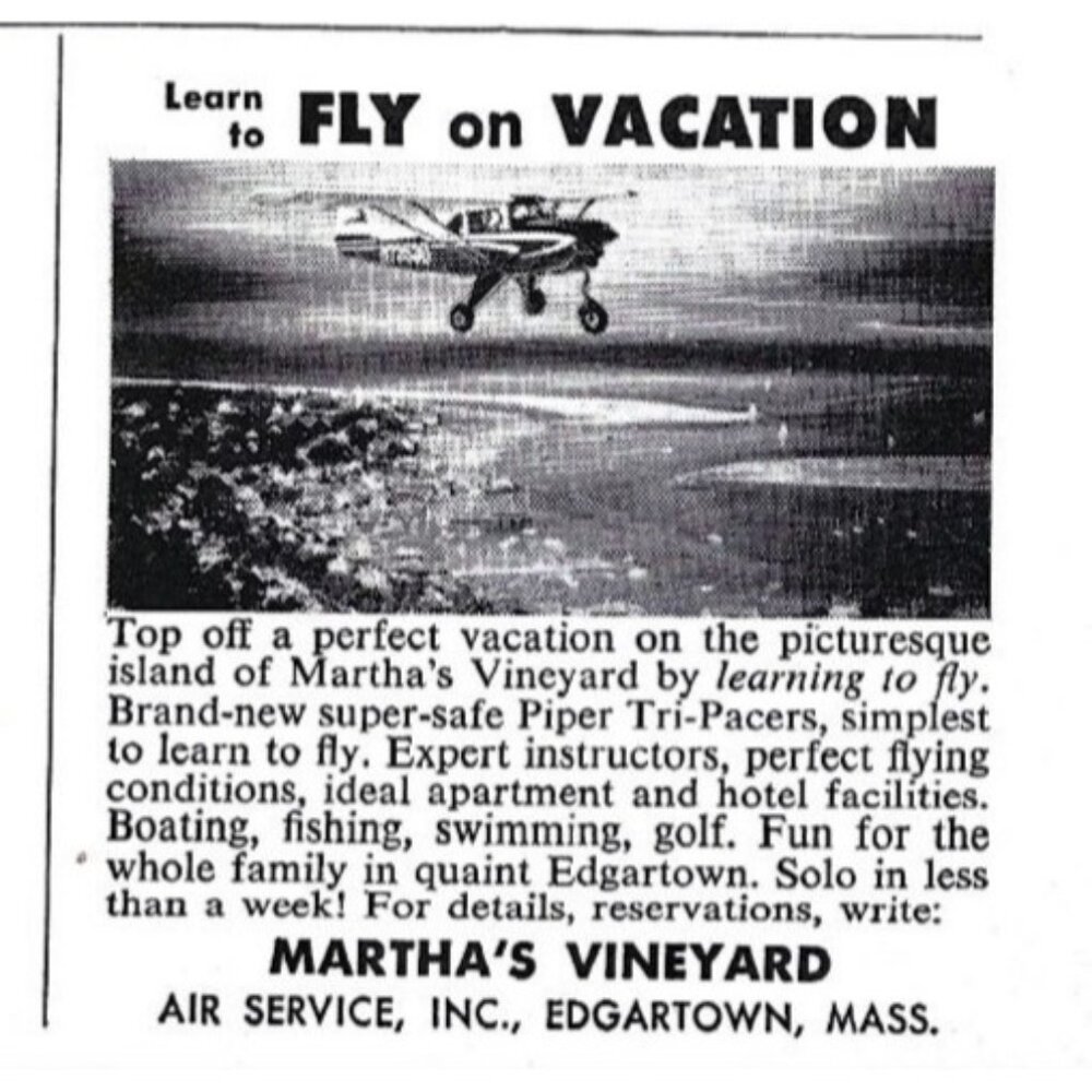 Learn To Fly On Vacation 1958 Vintage Print Ad Marthas Vineyard Edgartown